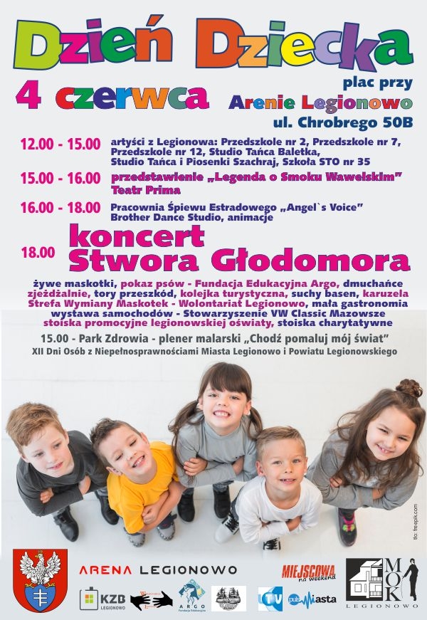 Plakat promujący Dzień Dziecka 2023 w Legionowie