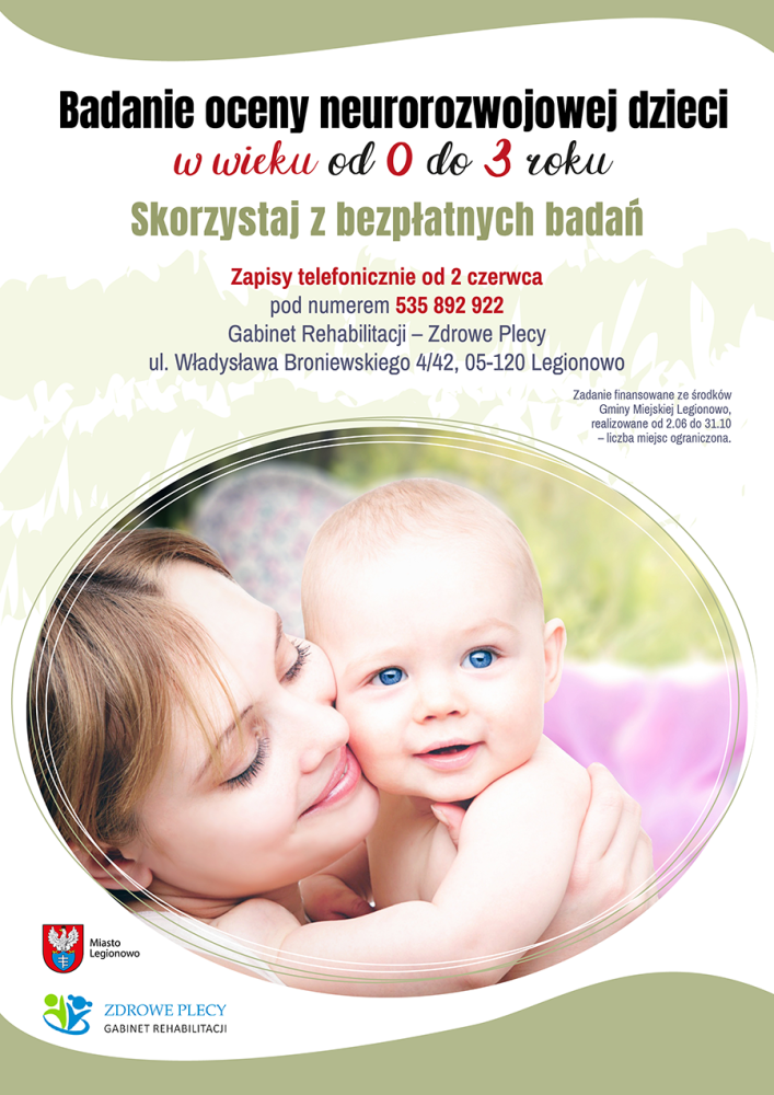 Fragment plakatu informującego o badaniach dzieci