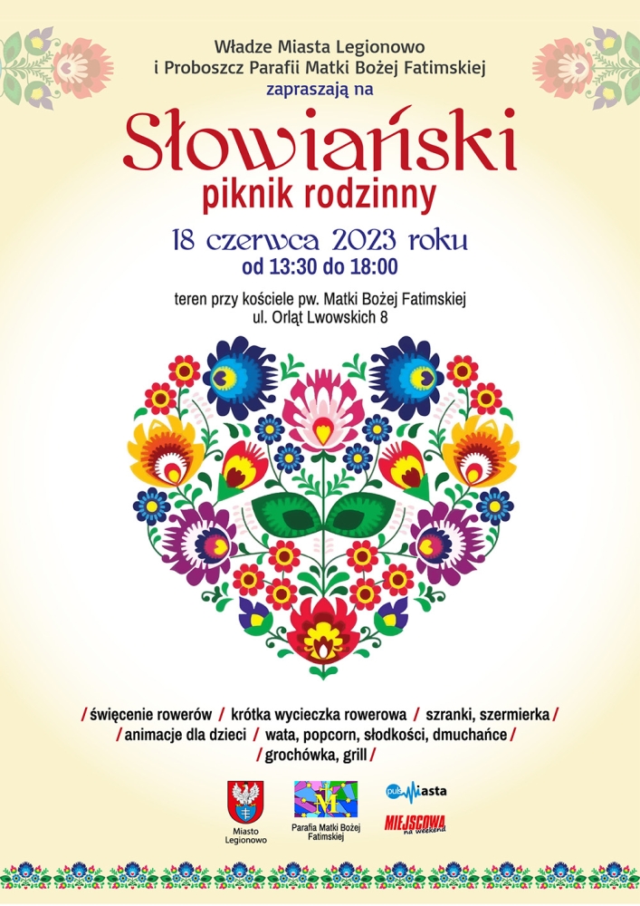 Plakat informujący o Rodzinnym Pikniku Słowiańskim