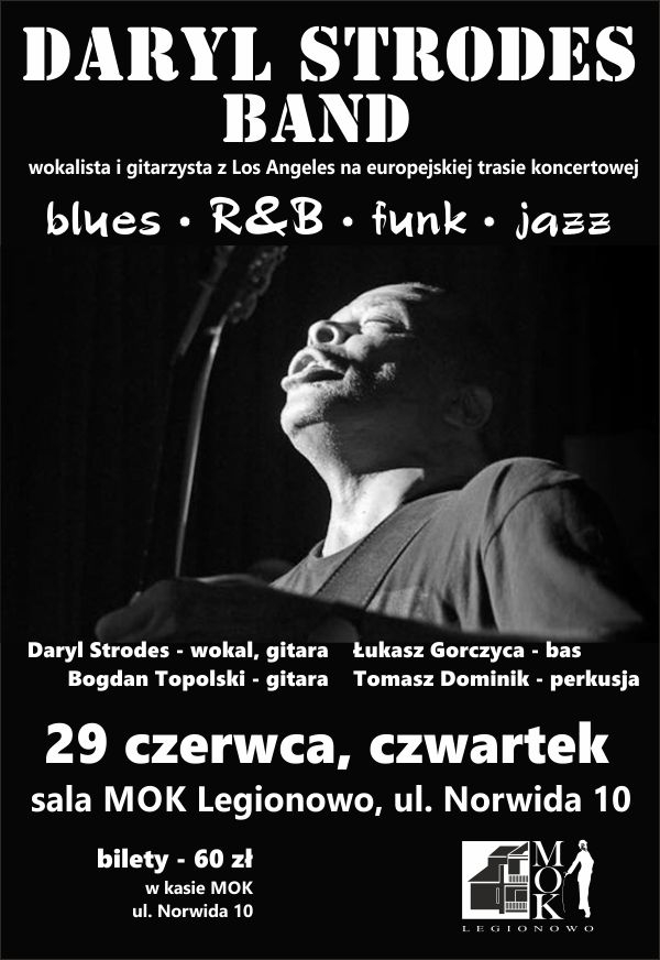 Plakat promujący koncert Daryl Strodes Band