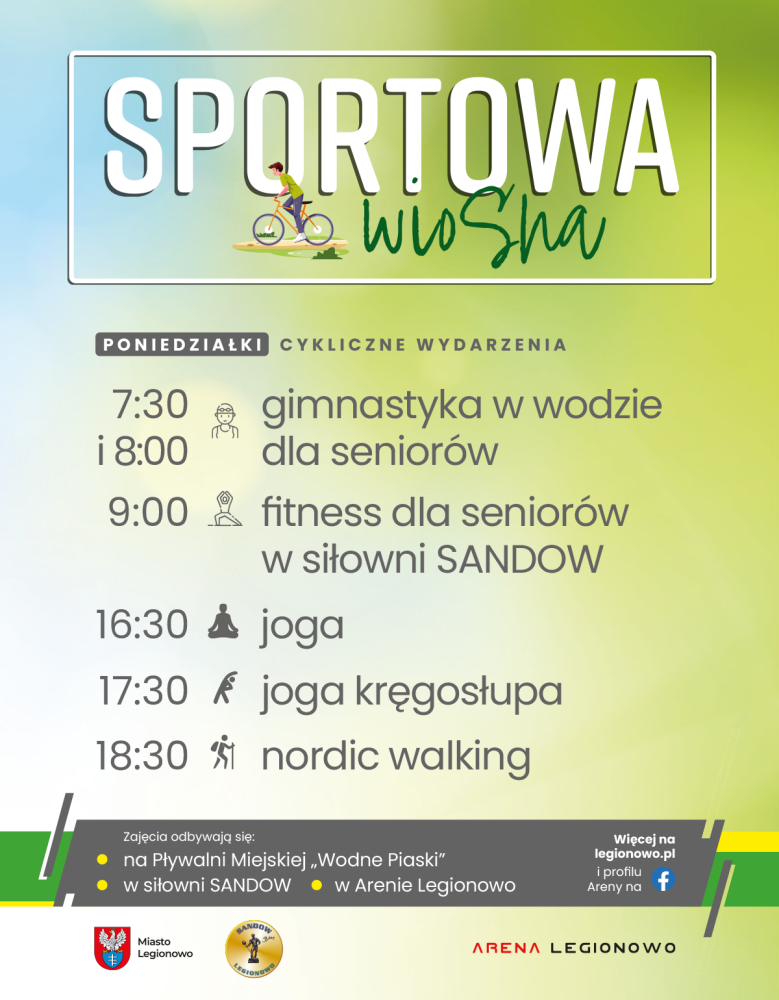 Grafika informująca o zajęciach w ramach Sportowej Wiosny