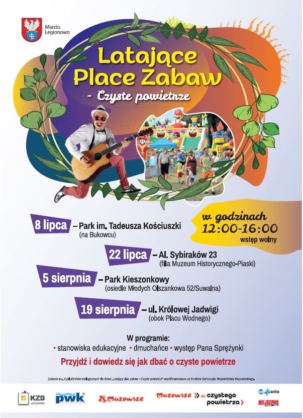 zdjęcie z harmonogramem latające place zabaw