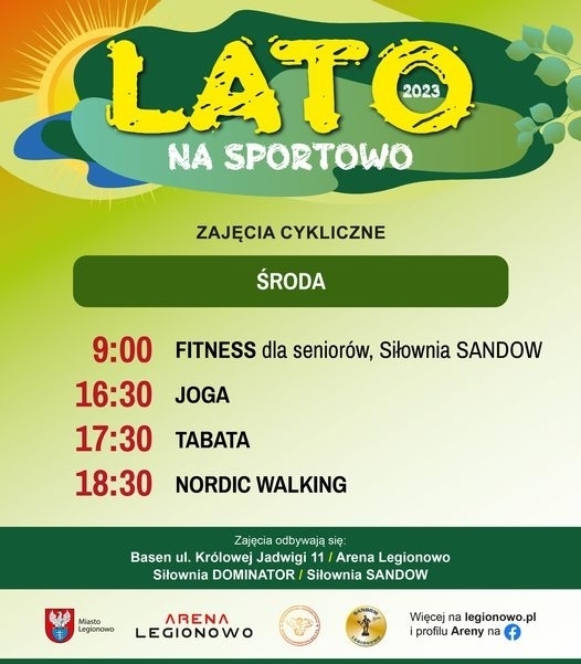 zdjęcie z harmonogramem lato na sportowo