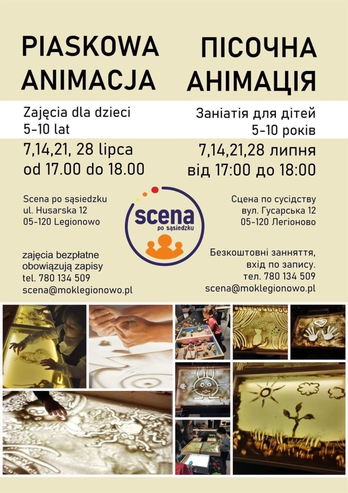 Plakat informacyjny o warsztatach dla dzieci 