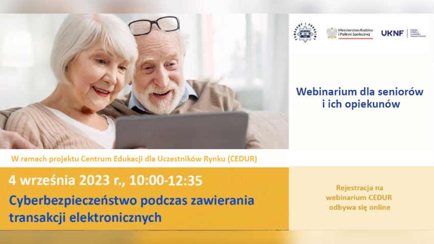 Grafika z informacjami o webinarium - treść w aktualności