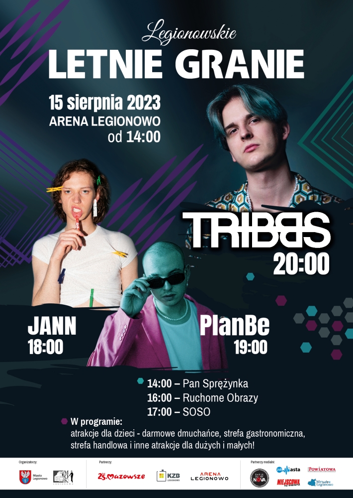 Plakat promujący Legionowskie Letnie Granie 2023