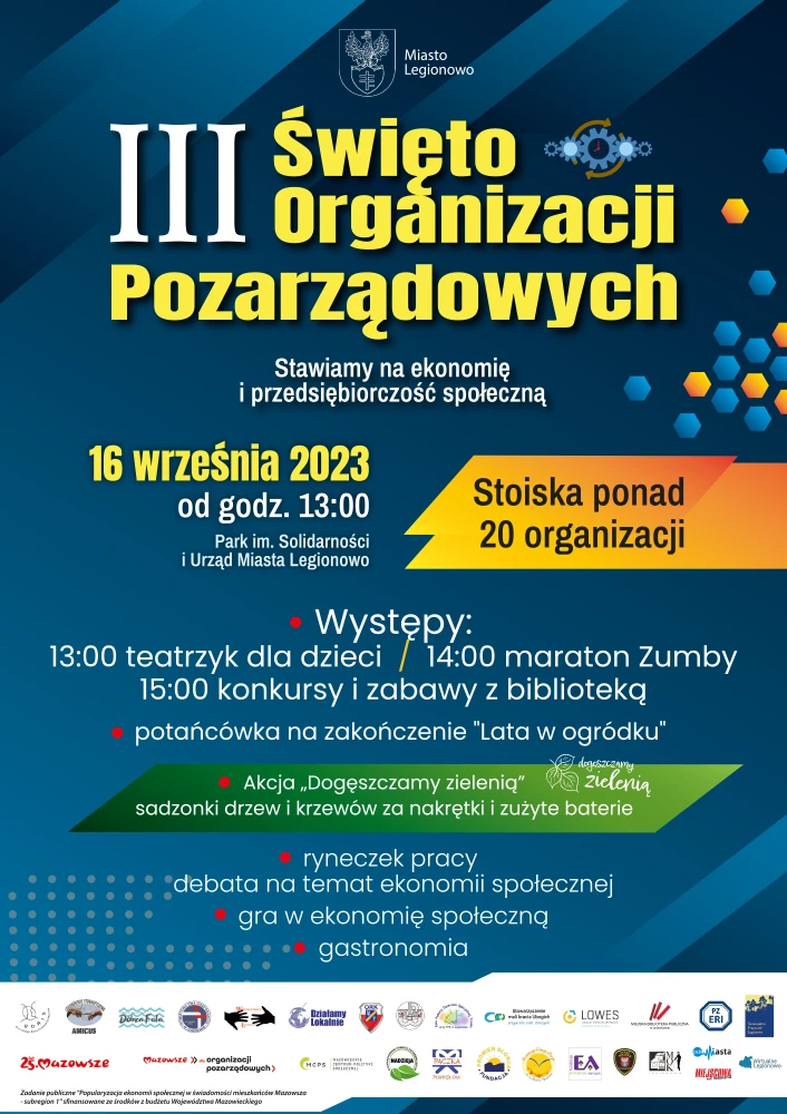 Plakat promujący Święto Organizacji Pozarządowych 2023