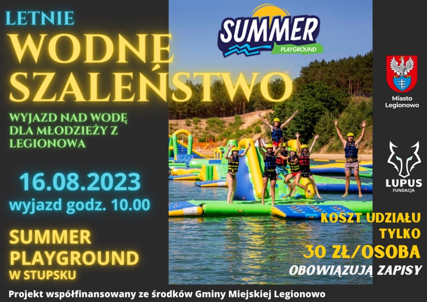 plakat promujący wyjazd na największy tor wodny w okolicy