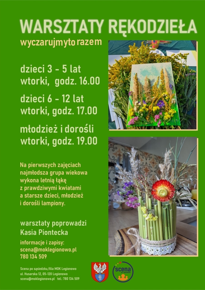 Plakat informujący o warsztatach Wyczarujmy to razem.