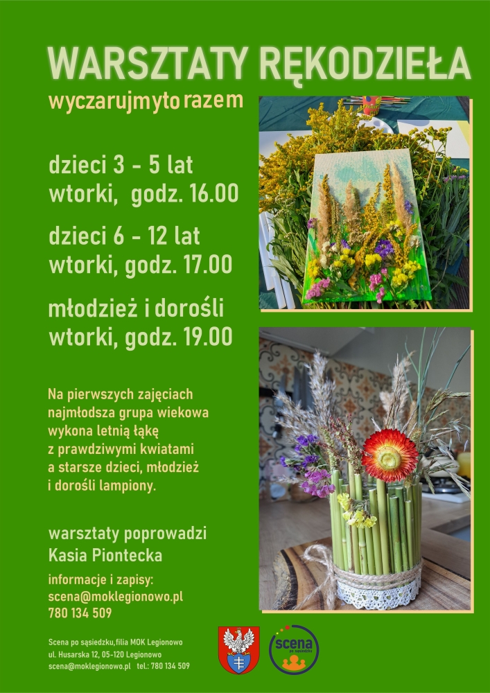 Plakat informujący o warsztatach Wyczarujmy to razem.
