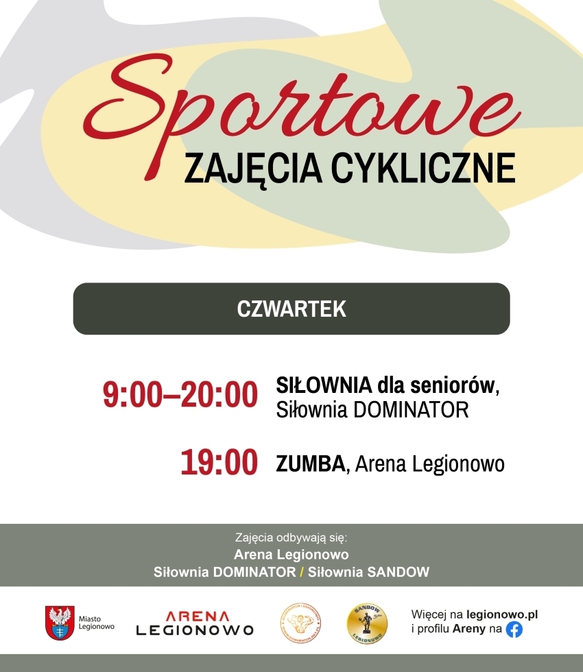 Grafika informująca o zajęciach w ramach Sportowe zajęcia cykliczne