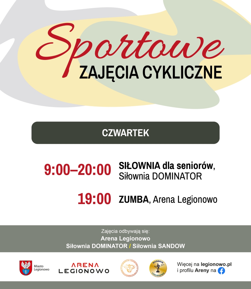 Grafika informująca o zajęciach w ramach Sportowe zajęcia cykliczne