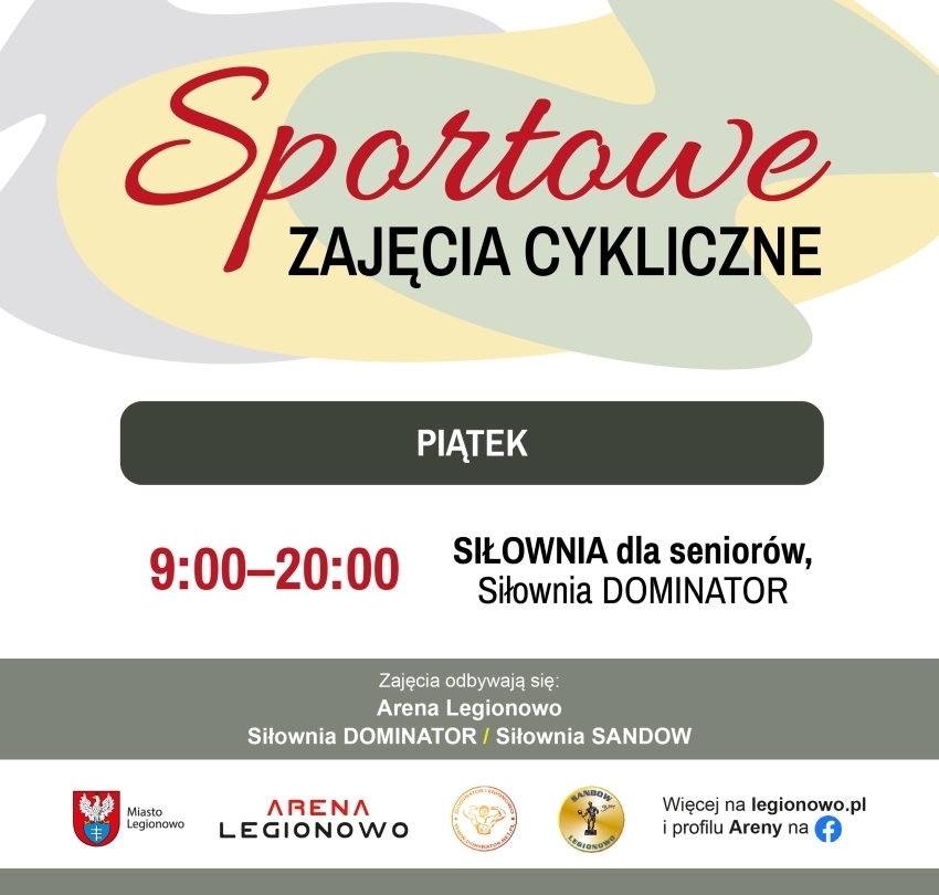 Grafika informująca o zajęciach w ramach Sportowe zajęcia cykliczne