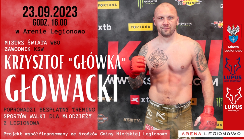 Plakat reklamujący trening z Krzysztofem Głowackim