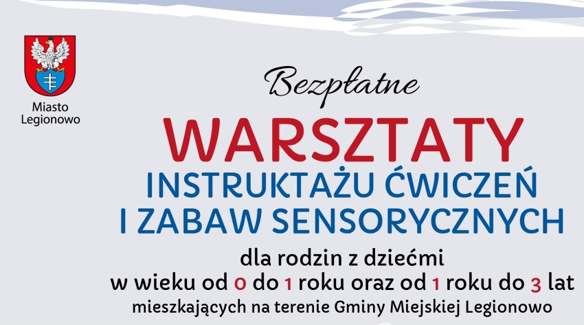 Grafika informująca o warsztatach  sensorycznych.