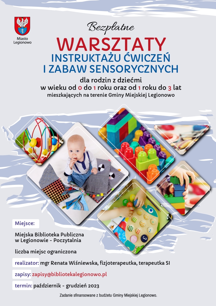 Plakat informujący o warsztach sesnorycznych.