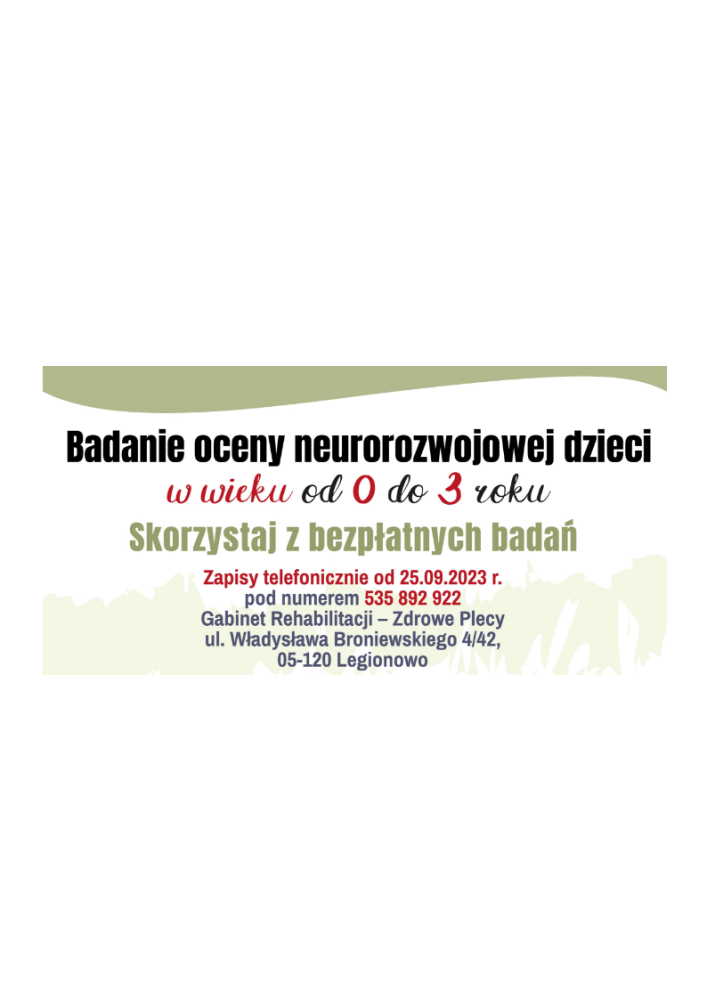 Grafika informująca o możliwości zapisania się na bezpłatne badania.