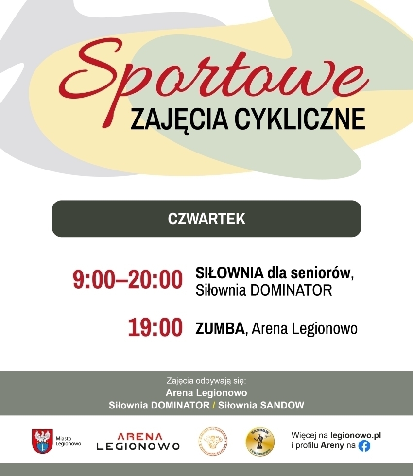 Grafika informująca o zajęciach w ramach Sportowe zajęcia cykliczne