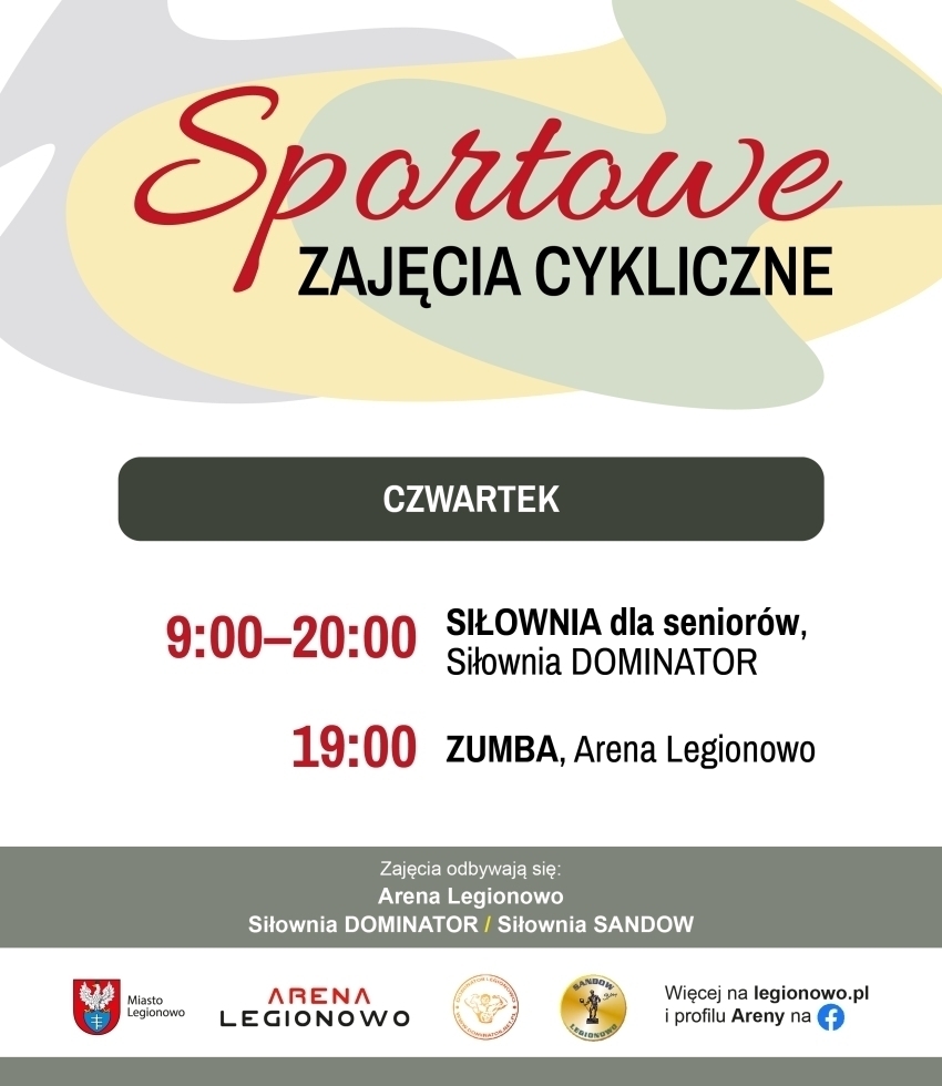 Grafika informująca o zajęciach w ramach Sportowe zajęcia cykliczne