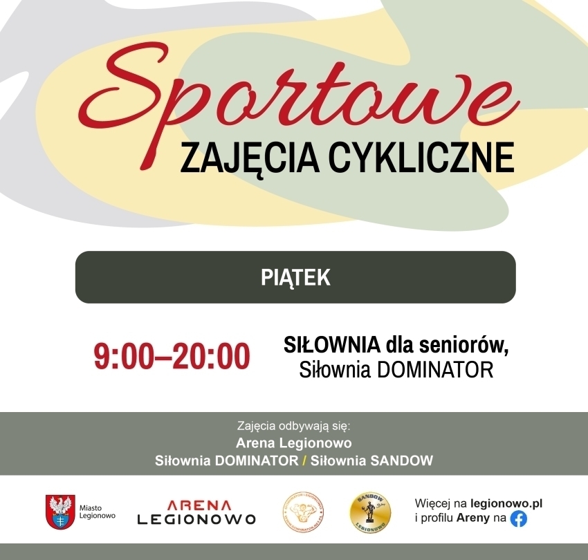 Grafika informująca o zajęciach w ramach Sportowe zajęcia cykliczne