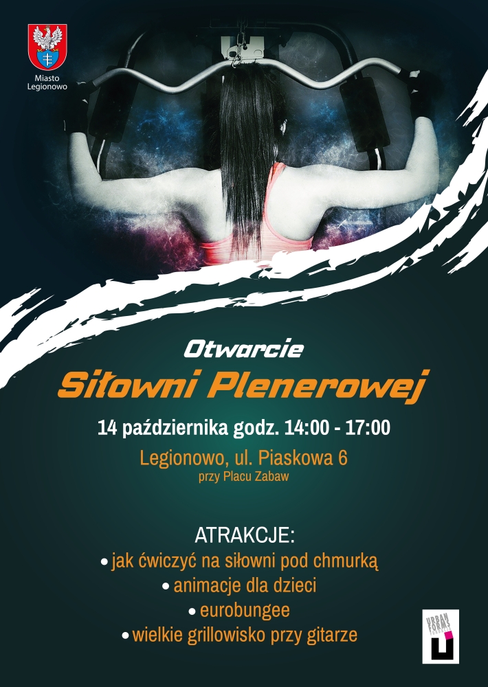 palakt informujący o otwarciu siłowni plenerowej.
