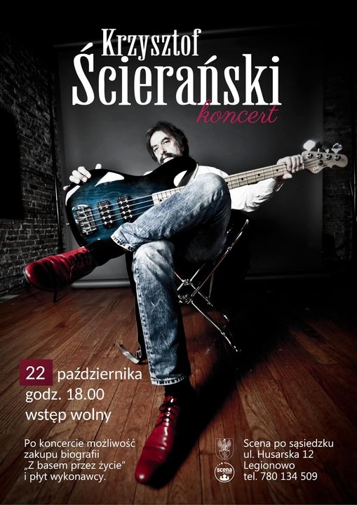 Plakat informujący o koncercie Krzysztofa Ścierańskiego