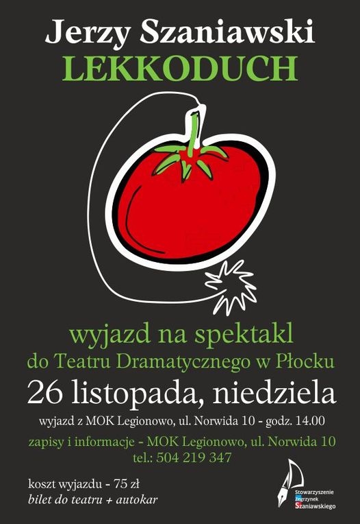 Plakat informujący o wyjeździe na spektakl.