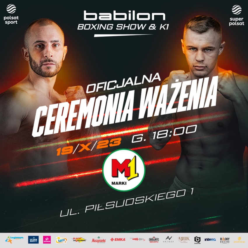 Plkat informujący o oficjalnej ceremonii ważenia.