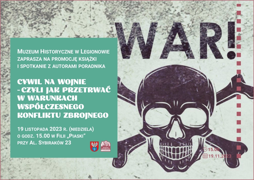 Plakat promujący spotkanie i promocję książki