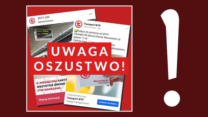 Grafika z napisem: uwaga oszustwo!