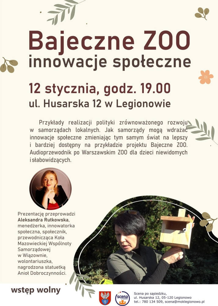 Plakat informujący o prezentacji innowacje społeczne