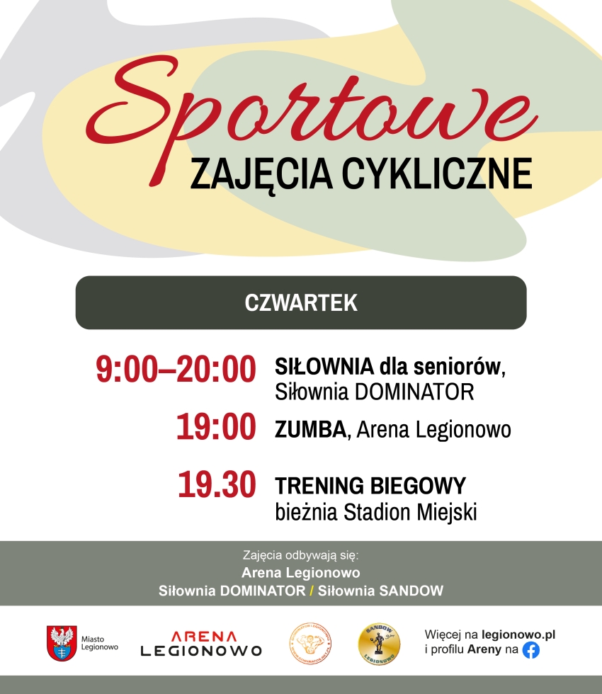 Grafika informująca o zajęciach w ramach Sportowe zajęcia cykliczne