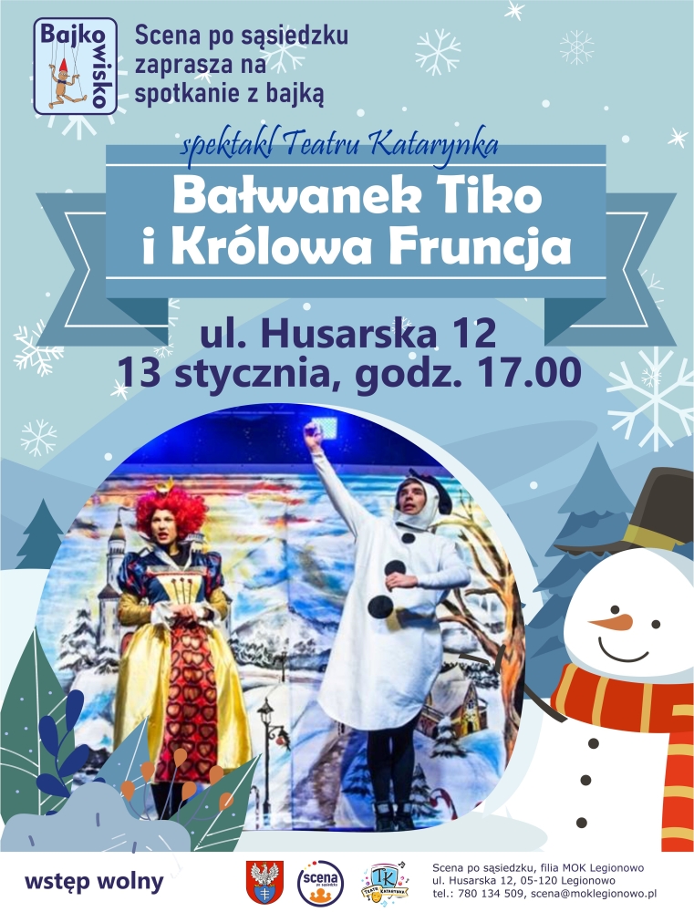 Plakat informujący o przedstawieniu dla dzieci.