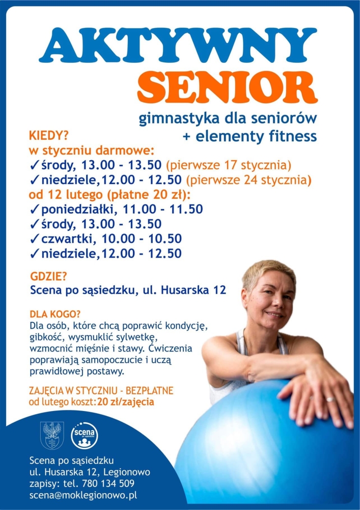 plakat informujący o zajęciach dla seniorów