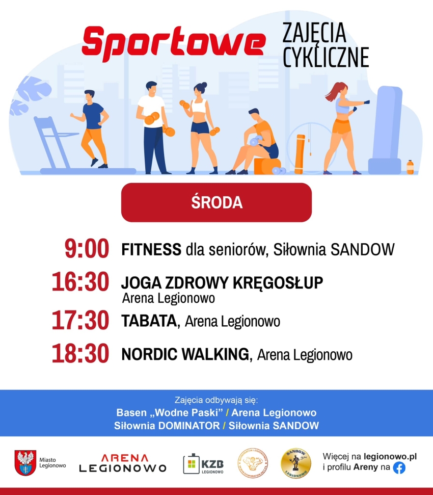 Grafika informująca o zajęciach w ramach Sportowe zajęcia cykliczne