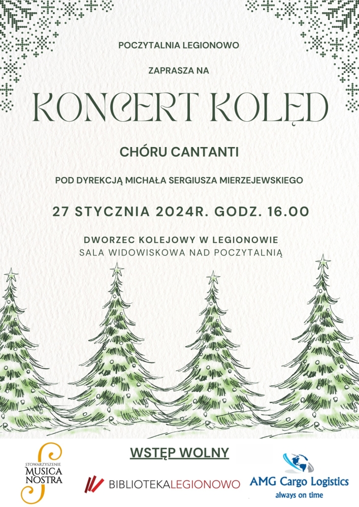 Plakat informujący o koncercie kolęd