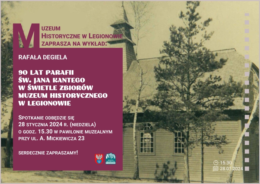 Plakat informujący o wykładzie: 90 lat parafii św. Jana Kantego