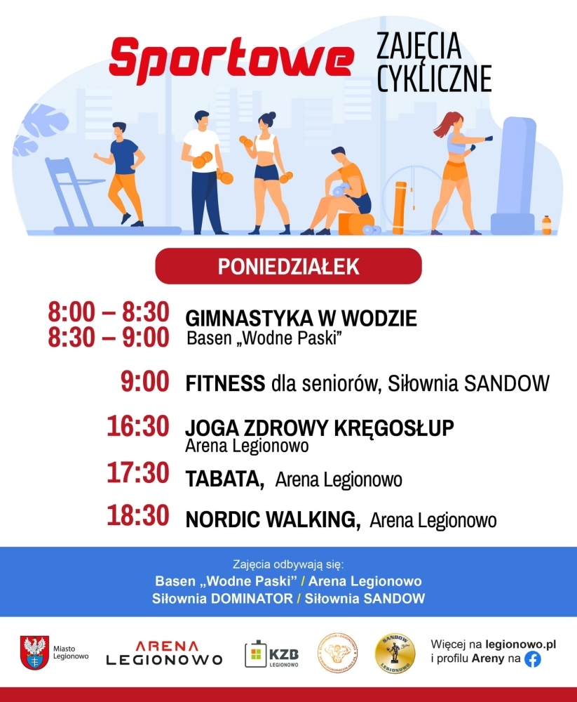 Grafika informująca o zajęciach w ramach Sportowe zajęcia cykliczne
