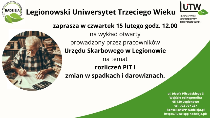 Plakat informujący o wykładzie