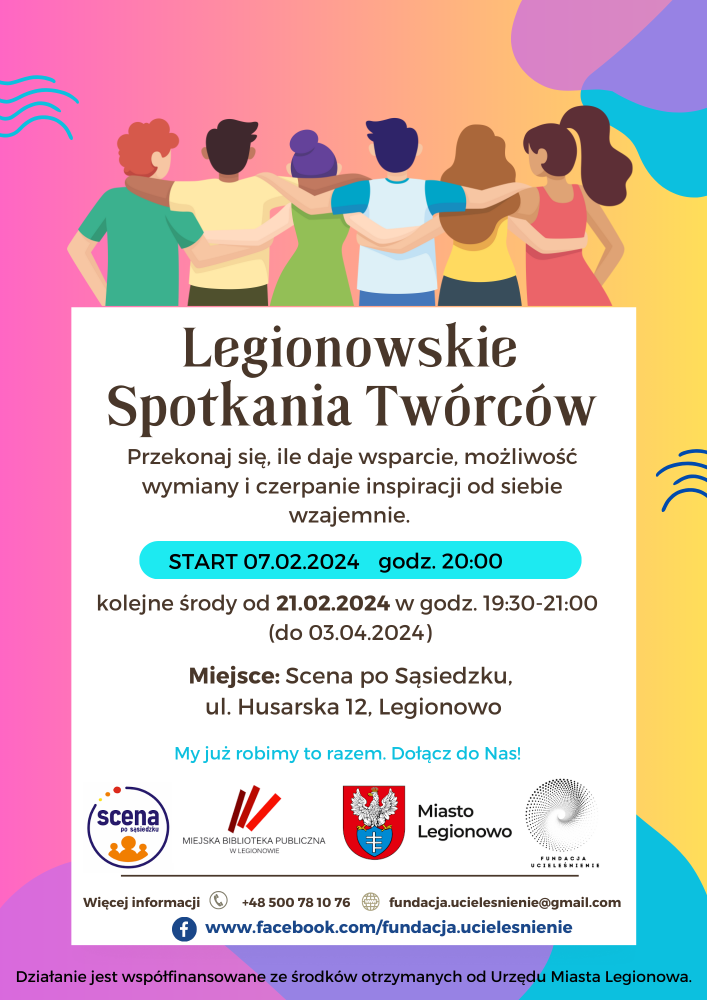 Plakat informujący o legionowskim spotkaniu twórców