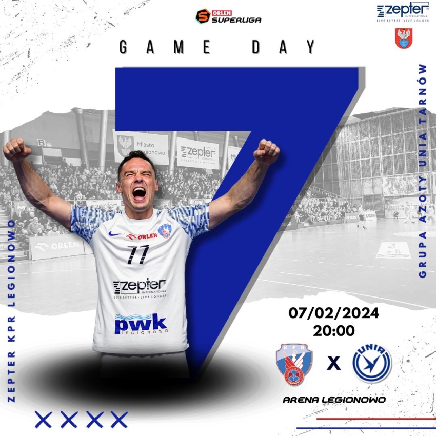 Plakat informujący o meczu piłki ręcznej