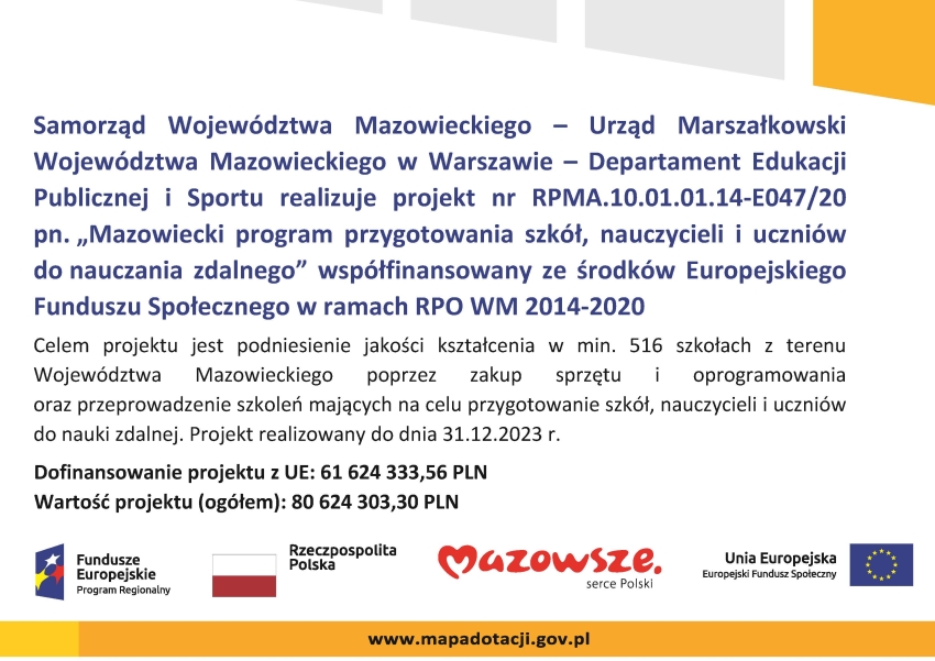Grafika informująca o projekcie