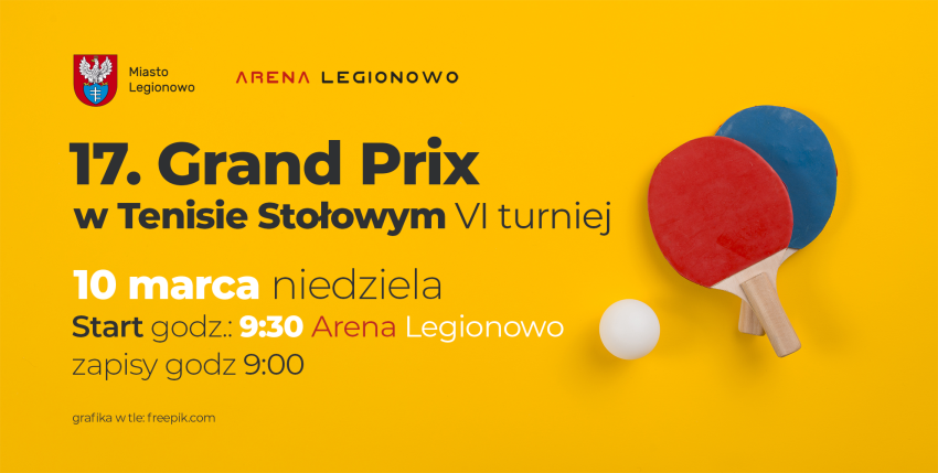 Plakat informujący o turnieju tenisa stołowego