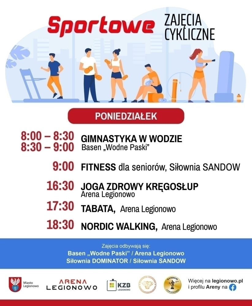 Grafika informująca o zajęciach w ramach Sportowe zajęcia cykliczne