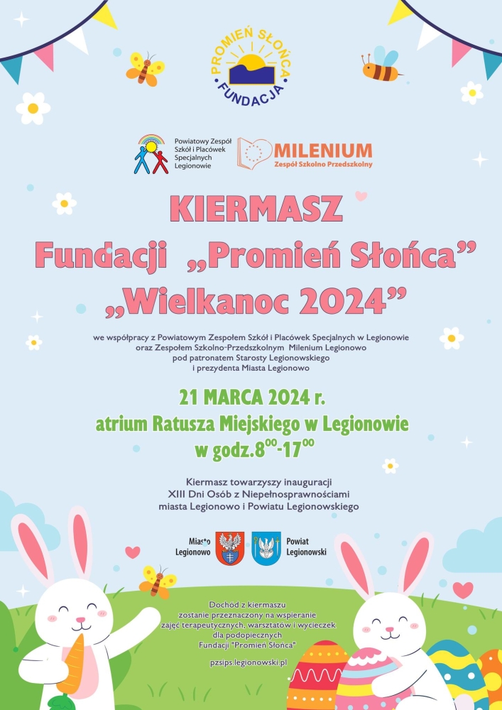 Plakat informujący o kiermaszu wielkanocnym