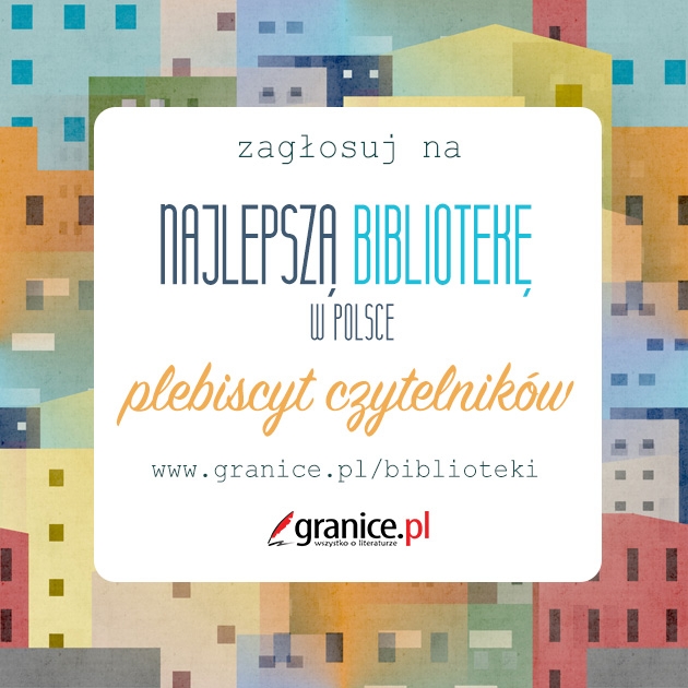 Grafika promująca plebiscyt czytelników na najlepszą bibliotekę w Polsce