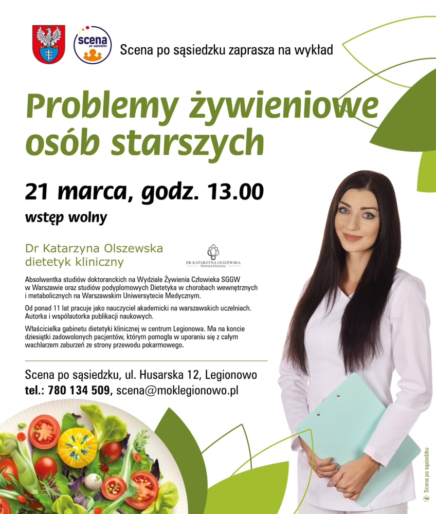 Plakat informujący o wykładzie dietetyk klinicznej