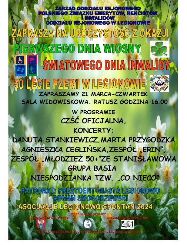 Plakat informujący o święcie emerytów w Legionowie