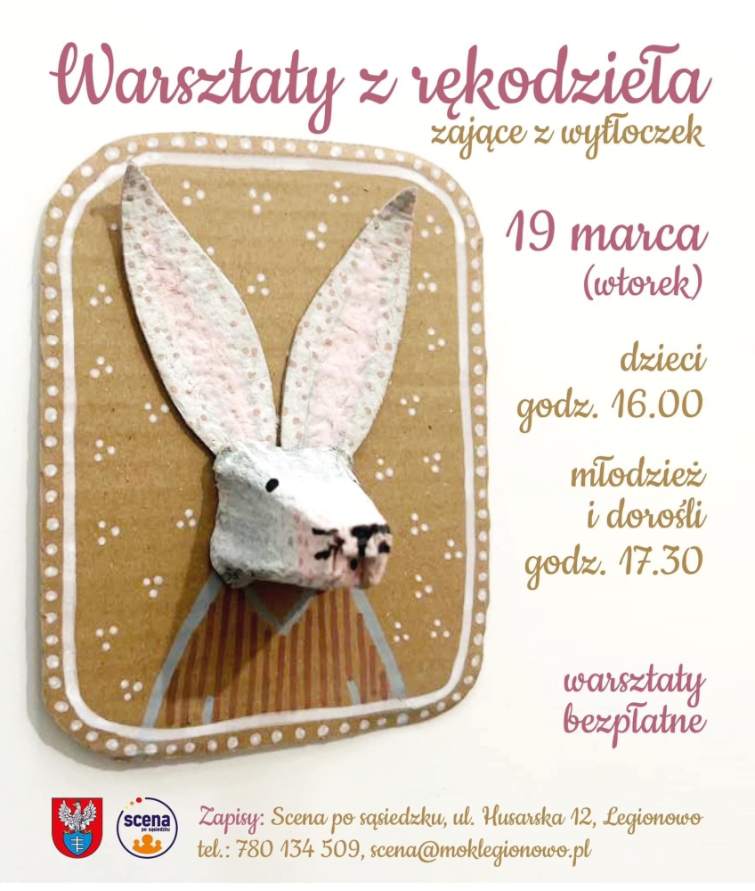 Plakat informujący o warsztatach z rękodzieła