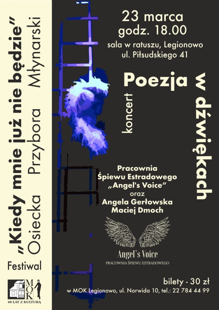 Plakat informujacy o koncercie